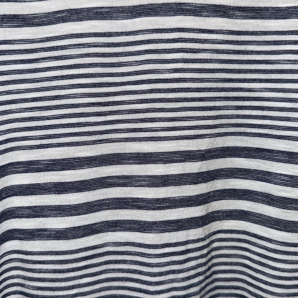 HP✨ Max Studio Womens Short Sleeve Striped Top Blouse Shirt - Picture 3 of 5
